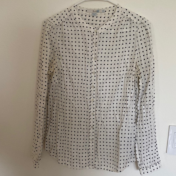 Boden black and cream polka dot blouse good condition size 8 - Picture 1 of 6